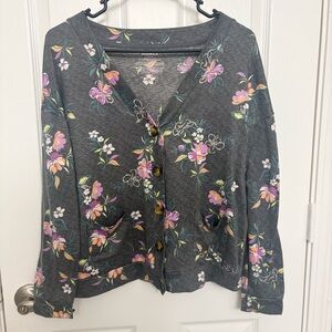 Joyspun Floral Print Heathered Top